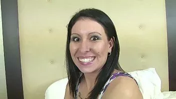 Play Slutty amateur brunette takes on five big dicks at once